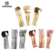 [SONONIA] 6 Set Home Cutlery Set Disposable Plastic Forks Spoons Knifes Events, Parties,