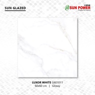 Keramik Lantai Body Putih Glossy - Luxor White 60x60 | Sun Power