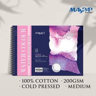 MayArt SC Wire-O Watercolour Book 200gsm 100% Cotton Cold Pressed A3/A4  Buku Cat Air Wire-O
