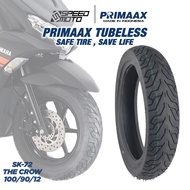 ♞,♘110/90 -12 TUBELESS TIRE PRIMAAX SK-72 THE CROW TUBELESS TYRE 1PC MADE IN INDONESIA