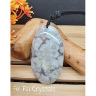 Natural White Sakura Agate Pendant Natural White Sakura Agate Pendant