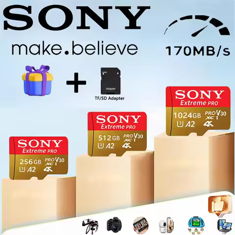 Sony Micro SD Card 2TB A2 1TB High Speed Memory Card 512GB 128GB MicroSD U3 TF Flash Card for Xiaomi