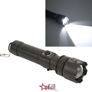 FILL USB Flashlight, 30W IPX4 Waterproof LED Flashlight, Durable 5 Modes 1200LM Rechargeable Flashli