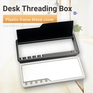Office Computer Desk with Wire Slot Aluminum Alloy Threading Box Multifunctional Desktop Socket Wire
