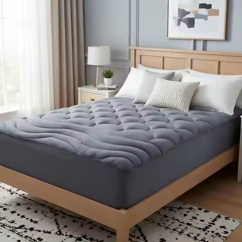 Deep Sleep Cooling Pillow Top Mattress Topper - Quilted, Washable King Size Protector (78x80 inches,