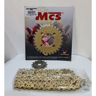 415 mcs sprocket set + rantai 415 full gold complete set for KRISS 110 KRISS 100 KRISS 2 KRISS FL