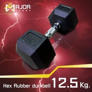 Goldmare Rubber-Covered Hexagon Dumbbell Weight 12.5Kg