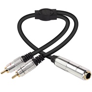 XMSJSIY 6.35mm to 2 RCA Splitter Cable, 6.5mm 1/4" Female TRS to Dual RCA Male Stereo Audio Connecto