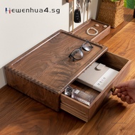 Black Walnut Wood Drawer Storage Box Entryway Desktop Miscellaneous Organizer Office A4 Paper File S