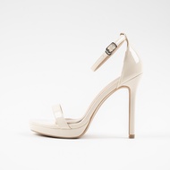 MellowCo รองเท้าส้นเข็มหนังแก้วรัดข้อ สูง 4.5 นิ้ว รุ่น Call Me Camellia 9-3188