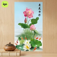 [IGO] Lotus Purity & Impurity Chart Stier Eco Material Waterproof Decal for Shopping Mall Public Toi