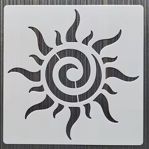 1Pcs 15*15Cm Sun Template DIY Layering Stencils Wall Painting Furniture Scrapbook Coloring Embossing