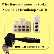 WH-38038-3-8-FM Nissan C22 Turn Signal  & Headlamp Switch Connector Socket (1set 3Pin & 8Pin) Female