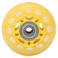 1Pcs 2.5in Yellow PU Mute Caster Wheel Luggage Cart Roller Skate Caster With 608ZZ Bearing For Old Wheel Replacement Accessories