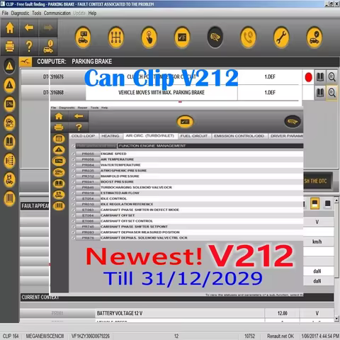 Latest Software V212 For Renault Can Clip Diagnostic Interface+Reprog V191+Pin Extractor V2+Dialogys
