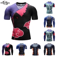 Anime Naruto T Shirt For Men Compression GYM Jersey Sportswear Quick Dry Men Tshirt