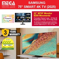 SAMSUNG QA75QN85FAKXXS 75" NEO QLED 4K SMART TV | Free WMT | Free 32" M70F Monitor + $200 Mooments F