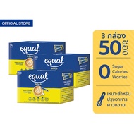 [3 กล่อง] Equal Gold 50 Sticks อิควล โกลด์ ผลิตภัณฑ์ให้ความหวานแทนน้ำตาล กล่องละ 50 ซอง 3 กล่อง รวม 150 ซอง น้ำตาลเทียม น้ำตาลสำหรับอบข