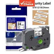 Security Tape 6mm 9mm 12mm 18mm 24mm Black On White TZe SE2 SE3 SE4 SE5 Compatible Brother P Touch P