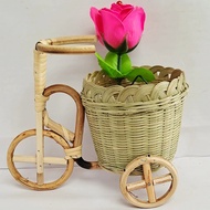 Bambu tenunan Mini tiga roda Bambu tenunan hiasan