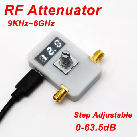 9K-6G Digital Attenuator 63.5dB Rotary Encoder Control RF Step Attenuator for LORA 868MHz 2.4G/5G/5.