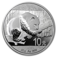 2016 China Chinese Panda 30g .999 Silver Coin BU 30 gram