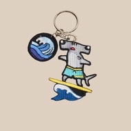 雙髻鯊/鎚頭鯊衝浪手/雙面刺繡鑰匙圈