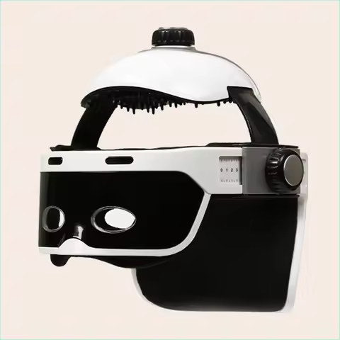 Electric Head Massager Home Relaxing Scalp Automatic Hot Compress Bluetooth Music Function Headache 