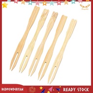 [Stock] 500Pcs Bamboo Appetizer Forks, 3.5 Inch Mini Bamboo Forks ,Disposable Wooden Forks, Small Fr