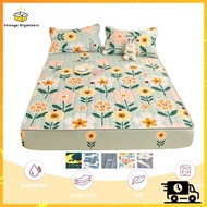 Mattress Topper Cover With Cotton Queen Cadar Flower Design Fitted Bedsheet Ready Stock
