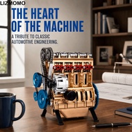 LIZMOMO 8 Cylinder Engine Model, 8 Cylinder Resin Car Engine Model, Decorative 3.94in Miniature Mode