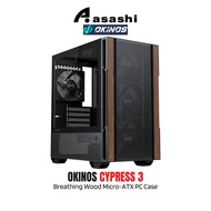 OKINOS Cypress 3 Breathing Wood Micro-ATX PC Case - 4x PWM FAN