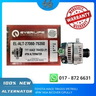 100% NEW ALTERNATOR TOYOTA HIACE KDH200 (P) TRH203 4PIN 140A B/COVER C/PULLEY (EVERLIFE)