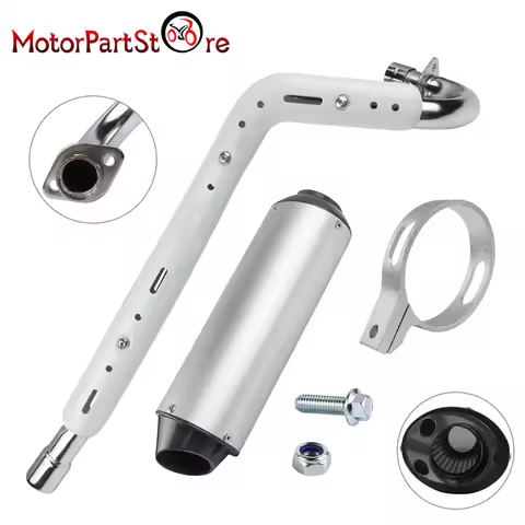 Motorcycle Exhaust Muffler Pipe 28mm for 125cc 140cc 150cc 160cc Dirt Bike ATV Quad 4 Wheeler Pit Bi