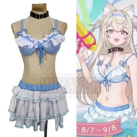 Vtuber Hololive Fuwawa Abyssgard Fuwawa&Mococo Swimsuit Cosplay Costume Halloween Party Christmas Cu