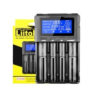 Liitokala Lii-KU4 4-Slots USB-C Battery Charger QC3.0 Quick Charge 3.7V 3.8V 3.2V 26800 21700 18650 