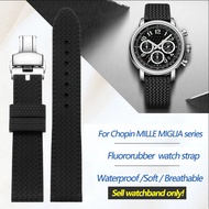 21mm 23mm Black FKM watchband For Chopin Chopard Series Classic Racing 168511 168619 Men's Watch str