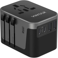 Universal Travel Adapter, VINTAR International Power Adapter with 6A 3 USB C and 2 USB Ports, All in