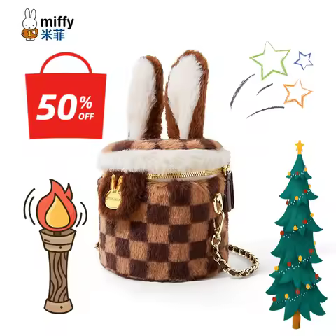 Kawaii Miffy Anime Miffy Bag Female Crossbody Plush Bucket Bag 2026 New Style Cute Maomao Shoulder B