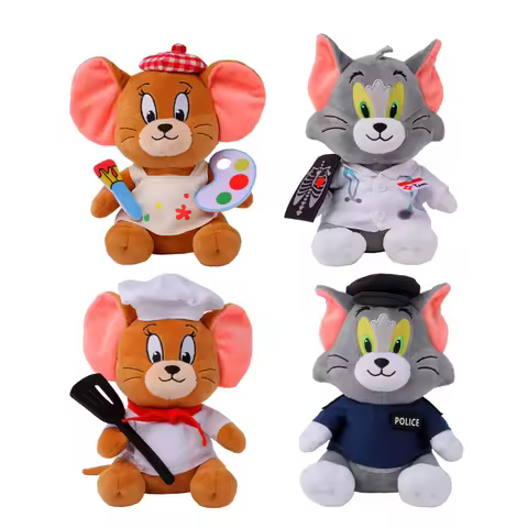 20cm Tom And Jerry Plush Toys Career Series - Chef Painter Jerry Mouse Doctor Policeman Tom Cat Stuf