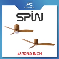 SPIN CARAMEL 3 BLADE 43 INCH SMART WIFI NATURAL GRAIN CEILING FAN WITH REMOTE CONTROL