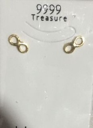 黃金純金9999時尚無限♾造型耳環 重0.16錢  pure gold ♾ earrings 24k 9999