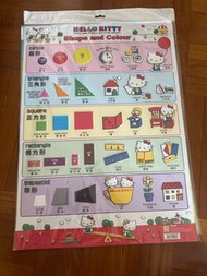 Hello Kitty 英文形狀顏色及ABC學習海報