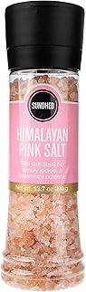 Sundhed Pink Himalayan Gourmet Salt (Course) in Grinder | 390 Grams (13.75 oz) | Natural Rock Salt f