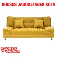 OLC Sofa Bed Nokia Kuning / Sofabed Minimalis / Sofa Tidur Bahan Oscar