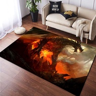 Cool Fire Dragon Polyester Carpet 3D Printed Carpet Bathroom Washable Bedroom Blanket Room Decoratio