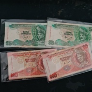 Original Malaysia 10 5 Ringgit Old Banknotes Set Duit Lama RM5 RM10