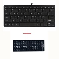 with Thai Arabic Russian Hebrew sticker Black Ultra thin Quiet Small Size 78 Keys Mini Multimedia US