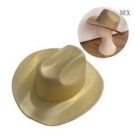 NEX Breathable Fedora Hat Woman Men Felt Cowboy Hat Sequins Western Style Hat
