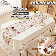 [SG STOCK] Table Cloth Waterproof Oilproof Table Cover Printed Flowers Tablecloth 140*180 140*220cm